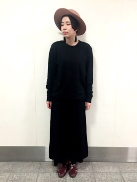 「スリッパ」｜「アイテム（スウェット）」を使った、こばやしきえさん（レディース・168cm）の春コーディネート
