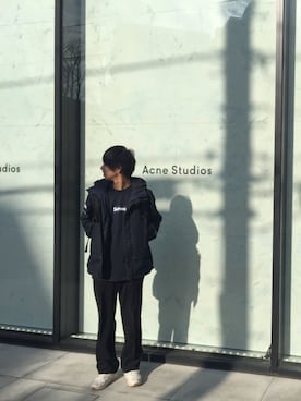 「northface」｜「アイテム（デニムジャケット）」を使った、NAOYAさん（メンズ・172cm）の冬コーディネート
