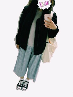 「flower」｜「アイテム（ブルゾン）」を使った、mieさん（レディース・156cm）の冬コーディネート