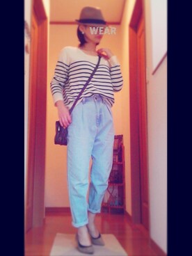 「マムジーンズ」｜❁ÿukko❁さん（レディース・157cm）の冬コーディネート