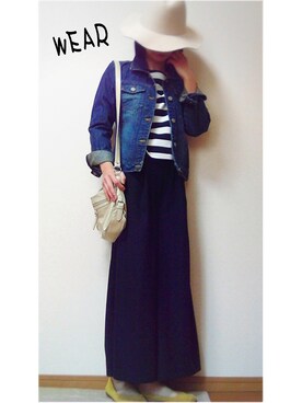 「e.r.g*（イーアールジー）のアイテム（帽子）」を使った、❁ÿukko❁さん（レディース・157cm）の春コーディネート