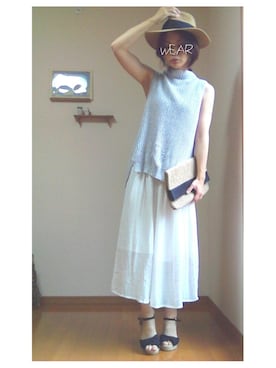 「スカーチョ」｜「アイテム（福袋/福箱）」を使った、❁ÿukko❁さん（レディース・157cm）の夏コーディネート