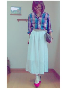 「aveil（アベイル）のアイテム（パンツ）」を使った、❁ÿukko❁さん（レディース・157cm）の秋コーディネート