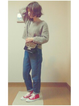 「アイテム（福袋/福箱、レッド系）」を使った、❁ÿukko❁さん（レディース・157cm）の秋コーディネート