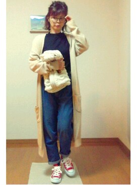 「アイテム（福袋/福箱、レッド系）」を使った、❁ÿukko❁さん（レディース・157cm）の秋コーディネート