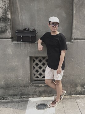 「iohll（iohll）のアイテム」を使った、Ethan Wangさん（メンズ・179cm）の夏コーディネート