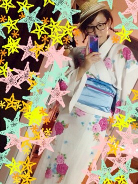 「ふりふ」｜「アイテム（浴衣）」を使った、natsumiさん（レディース・163cm）の夏コーディネート