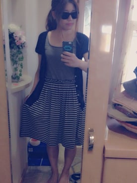 「サングラススタイル」｜「アイテム（ワンピース/ドレス）」を使った、Nanamiさん（レディース・155cm）の夏コーディネート