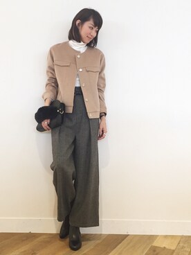 「HARE（ハレ）のアイテム（ブーティ）」を使った、inhhhan®さん（レディース・165cm）の秋コーディネート