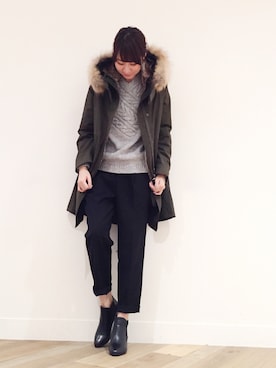 「HARE（ハレ）のアイテム（モッズコート）」を使った、inhhhan®さん（レディース・165cm）の秋コーディネート