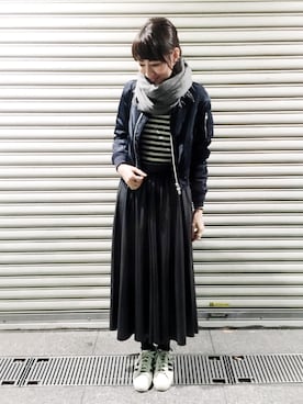 「HARE（ハレ）のアイテム（ピアス（両耳用））」を使った、inhhhan®さん（レディース・165cm）の冬コーディネート