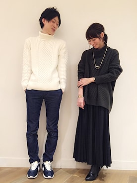 「HARE（ハレ）のアイテム（ブーティ）」を使った、inhhhan®さん（レディース・165cm）の冬コーディネート