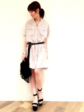 「HARE（ハレ）のアイテム（ピアス（両耳用））」を使った、inhhhan®さん（レディース・165cm）の春コーディネート