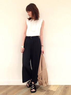 「HARE（ハレ）のレースキャミソールコンビネゾン(HARE)（サロペット/オーバーオール）」を使った、inhhhan®さん（レディース・165cm）の春コーディネート