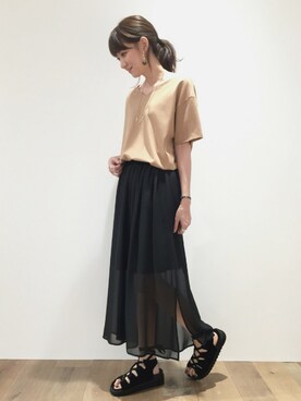 「HARE（ハレ）のアイテム（ピアス（両耳用））」を使った、inhhhan®さん（レディース・165cm）の夏コーディネート