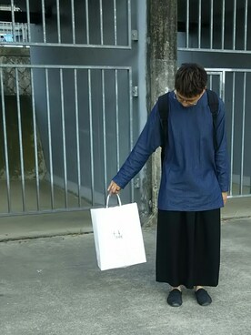 「my beautiful landlet（マイビューティフルランドレット）のアイテム（スカート）」を使った、イトヒロ。さん（メンズ・170cm）の秋コーディネート