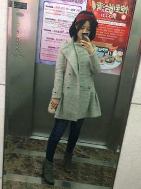 「アイテム（ピーコート）」を使った、kuma_ichiiiiさん（レディース・163cm）の冬コーディネート