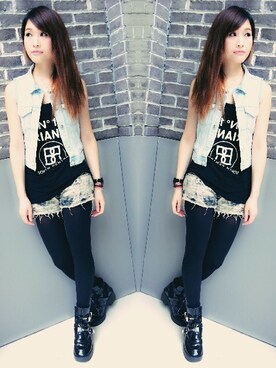 「Jeffrey Campbell（ジェフリーキャンベル）のアイテム（その他シューズ）」を使った、ellaszeさん（レディース・164cm）の秋コーディネート