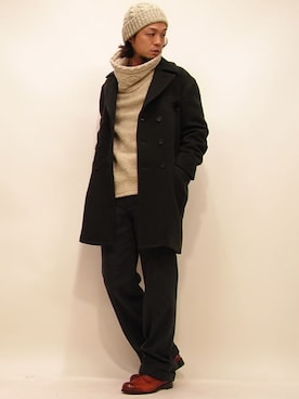 「THREE BLIND MICE（スリーブラインドマイス）のアイテム（ジャケット/アウター）」を使った、セキさん（メンズ・180cm）の冬コーディネート
