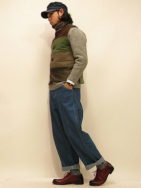 「 PADRONE」｜セキさん（メンズ・180cm）の冬コーディネート