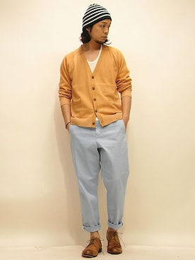 「THREE BLIND MICE（スリーブラインドマイス）のアイテム（トップス）」を使った、セキさん（メンズ・180cm）の春コーディネート