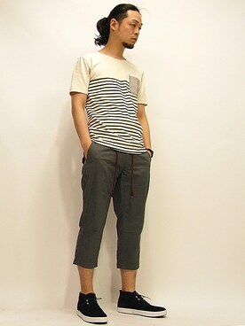 「PADRONE（パドローネ）のアイテム（スニーカー）」を使った、セキさん（メンズ・180cm）の春コーディネート