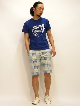 「BLUE CHIP（ブルーチップ）のアイテム」を使った、セキさん（メンズ・180cm）の春コーディネート