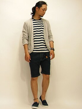 「PADRONE（パドローネ）のアイテム（スニーカー）」を使った、セキさん（メンズ・180cm）の夏コーディネート