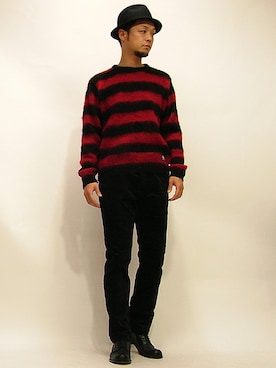 「 ハット」｜「アイテム（ブーツ）」を使った、セキさん（メンズ・180cm）の秋コーディネート