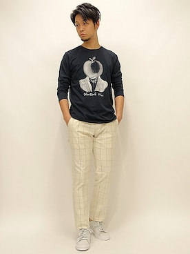 「 ロンＴ」｜セキさん（メンズ・180cm）の冬コーディネート