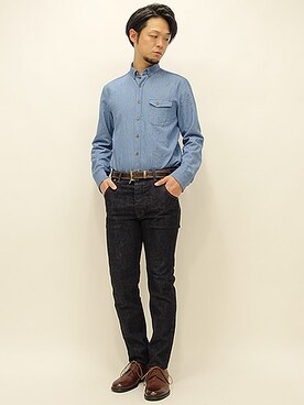 「THREE BLIND MICE（スリーブラインドマイス）のアイテム（パンツ）」を使った、セキさん（メンズ・180cm）の春コーディネート