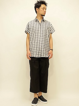 「PADRONE（パドローネ）のアイテム（スニーカー）」を使った、セキさん（メンズ・180cm）の春コーディネート