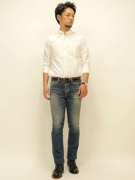 「 ボタンダウンシャツ」｜セキさん（メンズ・180cm）の春コーディネート