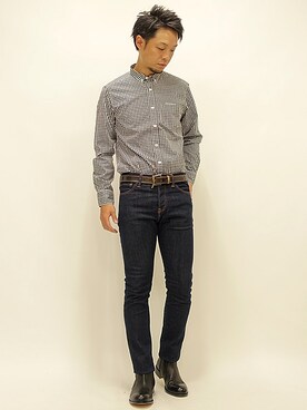 「 ボタンダウンシャツ」｜セキさん（メンズ・180cm）の秋コーディネート
