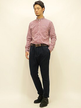 「ダブルモンクストラップ」｜セキさん（メンズ・180cm）の秋コーディネート