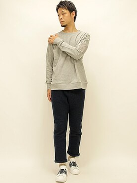 「DETAILS（ディテールズ）のアイテム（スウェット）」を使った、セキさん（メンズ・180cm）の秋コーディネート