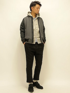 「 ウールパンツ」｜「アイテム（ジャケット/アウター）」を使った、セキさん（メンズ・180cm）の秋コーディネート