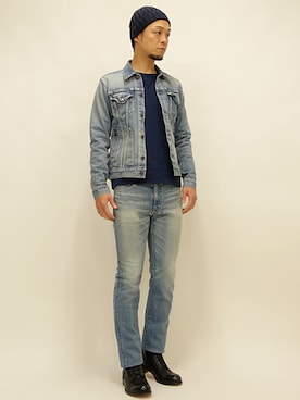 「アイテム（デニムジャケット）」を使った、セキさん（メンズ・180cm・30代）の冬コーディネート