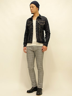 「アイテム（デニムジャケット）」を使った、セキさん（メンズ・180cm・30代）の冬コーディネート