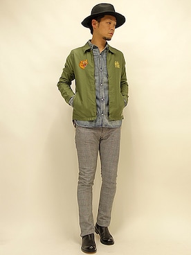 「アイテム（ミリタリージャケット）」を使った、セキさん（メンズ・180cm・30代）の冬コーディネート