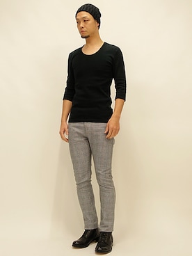 「アイテム（ニットキャップ/ビーニー）」を使った、セキさん（メンズ・180cm・30代）の冬コーディネート