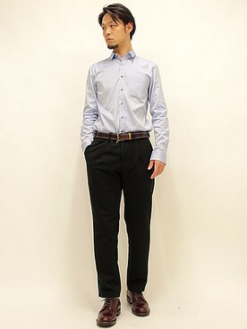 「 レギュラーシャツ」｜セキさん（メンズ・180cm）の冬コーディネート
