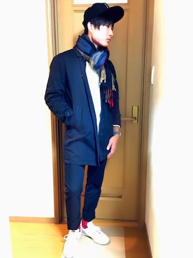 「アイテム（ステンカラーコート）」を使った、b,kさん（メンズ・174cm・10代）の秋コーディネート
