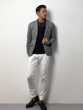 「PADRONE（パドローネ）のアイテム（モカシン/デッキシューズ）」を使った、ryoma nagaokaさん（メンズ・182cm）の冬コーディネート