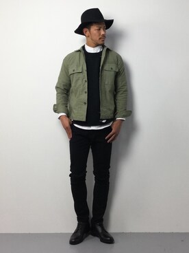 「unrelaxing（アンリラクシング）のアイテム（パンツ）」を使った、ryoma nagaokaさん（メンズ・182cm）の冬コーディネート