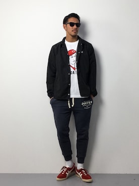 「Champion（チャンピオン）のアイテム（ナイロンジャケット）」を使った、ryoma nagaokaさん（メンズ・182cm）の冬コーディネート