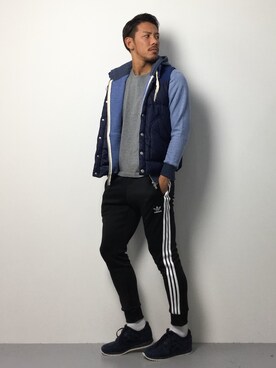 「REIGNING CHAMP（レイニングチャンプ）のアイテム（シューズ）」を使った、ryoma nagaokaさん（メンズ・182cm）の春コーディネート