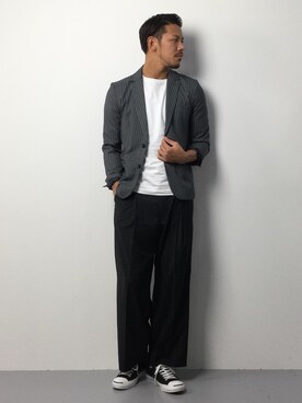 「ADPOSION（アドポーション）のアイテム（テーラードジャケット）」を使った、ryoma nagaokaさん（メンズ・182cm）の春コーディネート
