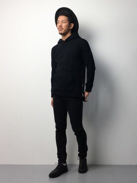 「MONKEY TIME（モンキータイム）のアイテム（パーカー）」を使った、ryoma nagaokaさん（メンズ・182cm）の春コーディネート
