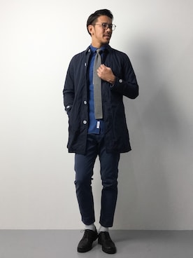 「SHIPS JET BLUE（シップスジェットブルー）のアイテム（ステンカラーコート）」を使った、ryoma nagaokaさん（メンズ・182cm）の春コーディネート